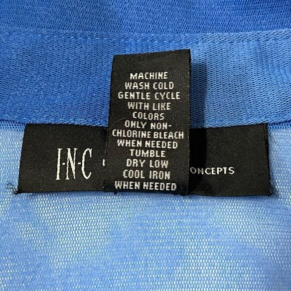 I•N•C Blue With Black Stripes Sleeveless Shirt  Womens Size M - Picture 4 of 4